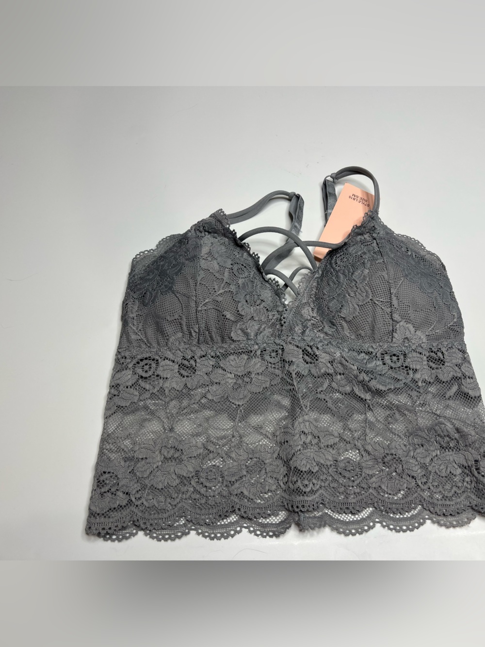 NWT Kathy Lace Bralette Crop Top - Gray
